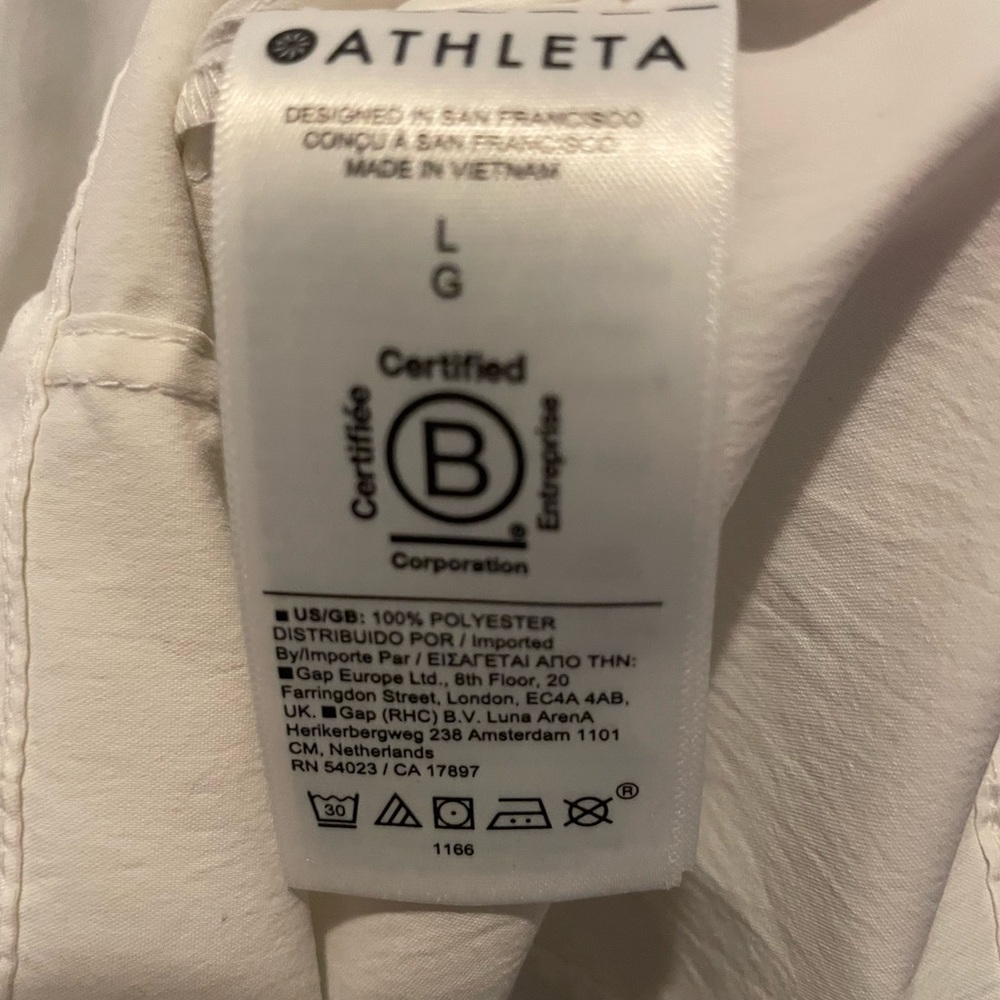Athleta White Performance Polyester Button Down S… - image 6